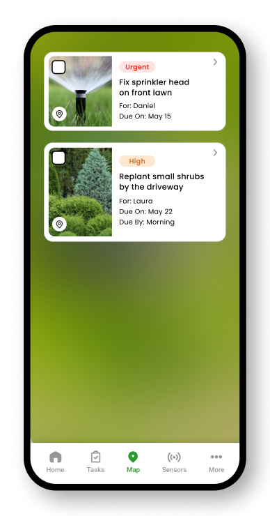 YardPro app: Tasks